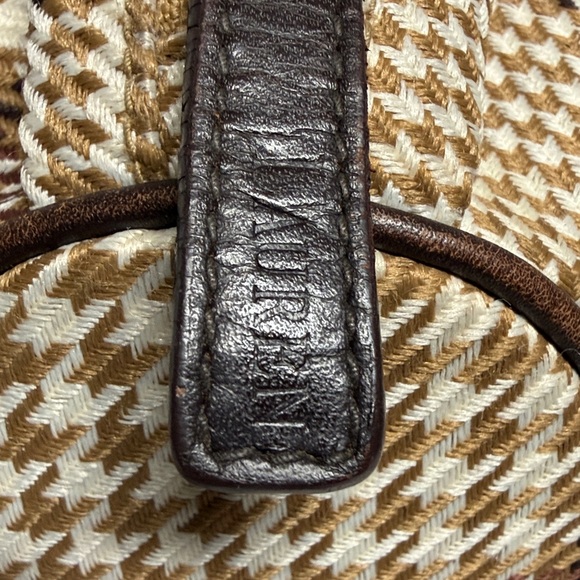 Lauren Ralph Lauren Houndstooth Barrel Baguette Shoulder Bag Purse 13.x5x3in - Picture 11 of 16